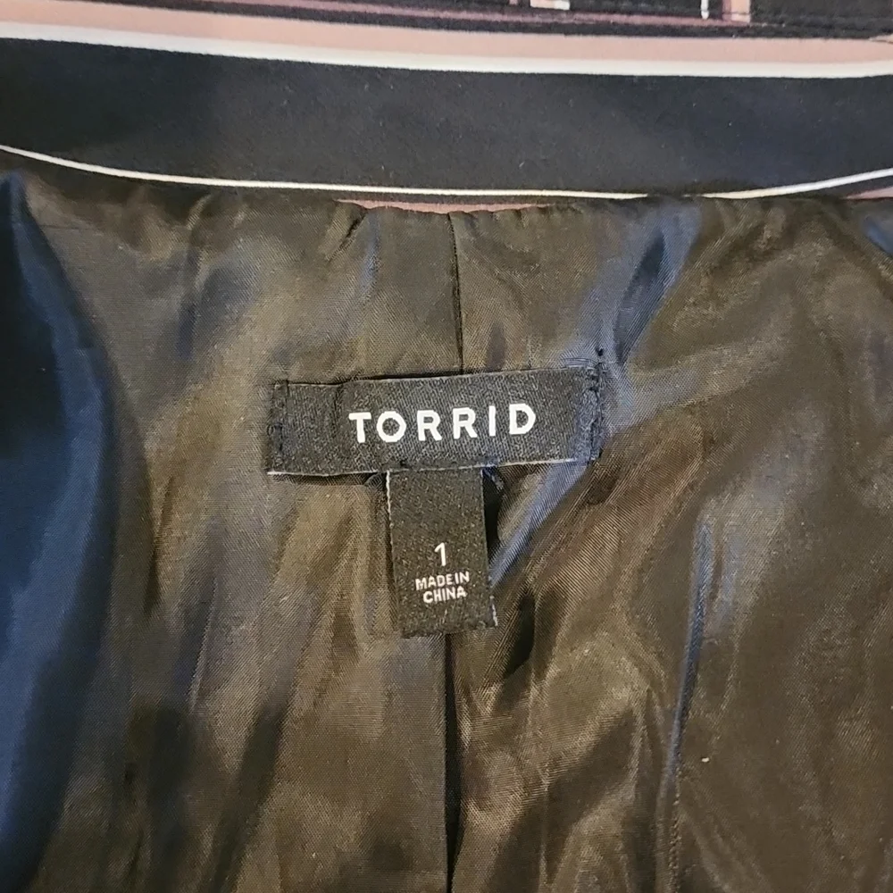 Torrid Black, Pink and White Striped Jacket - Picture 10 of 13